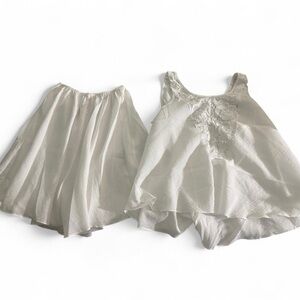 Elegant White Tank Top and Skirt Set